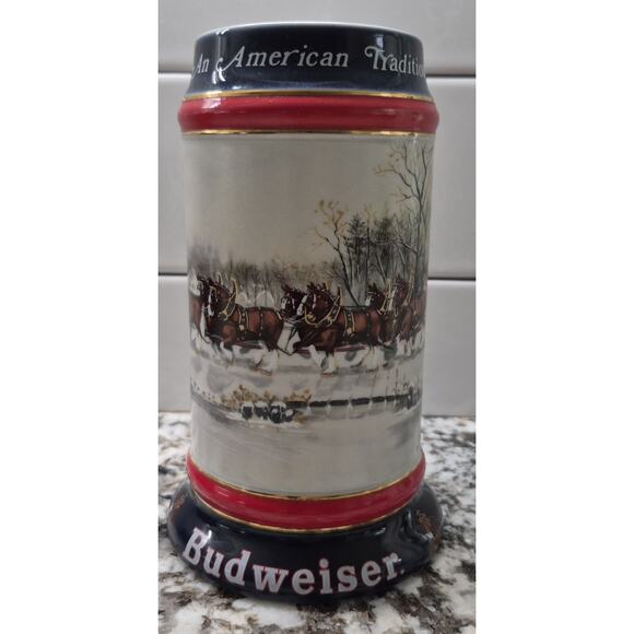 1990 Budweiser Holiday Stein “An American Tradition" World Famous Clydesdales - Picture 6 of 6